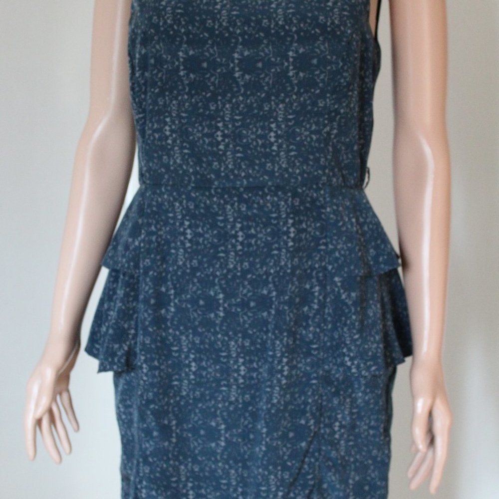 Love21 Dress, blue-teal color with side ruffles.